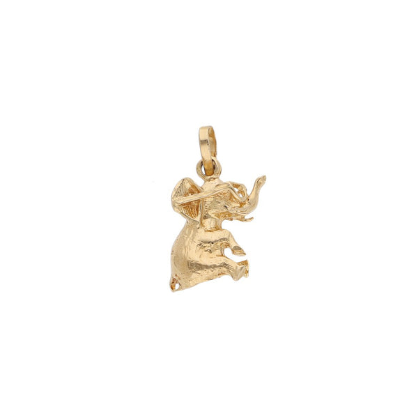 Dije diseño especial motivo elefante en oro amarillo 14 kilates.