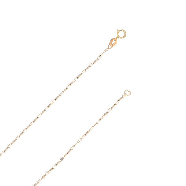 Collar eslabón nudo marino platinado en oro amarillo 14 kilates.