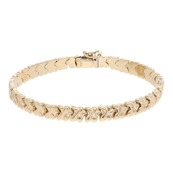 Pulsera eslabón articulado en oro amarillo 14 kilates.