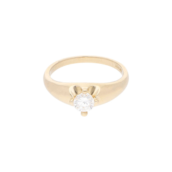 Anillo de compromiso con sintético en oro amarillo 14 kilates.