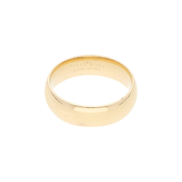 Argolla lisa en oro amarillo 14 kilates.