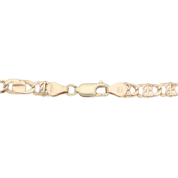 Pulsera eslabón combinado en oro amarillo 14 kilates.