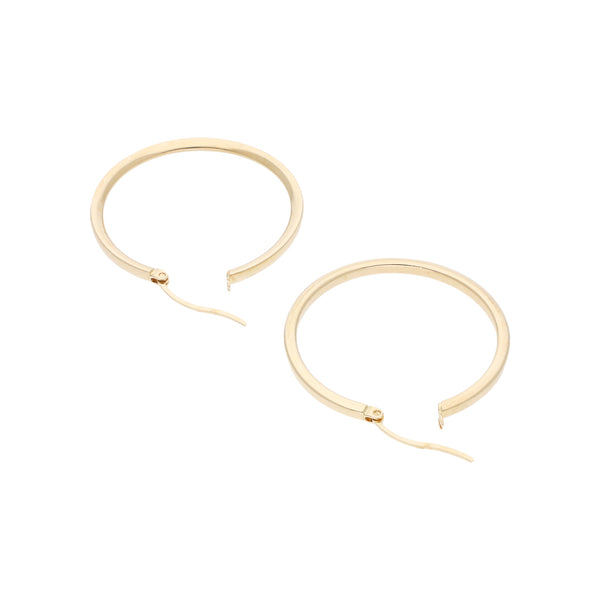 Arracadas lisas en oro amarillo 14 kilates.