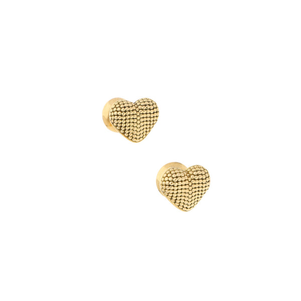 Broqueles boleado firma Tane en oro amarillo 18 kilates.