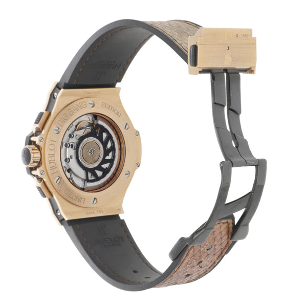 Relog Hublot para caballero modelo Big Bang Boa caja y broche en oro rosa 18 kilates.