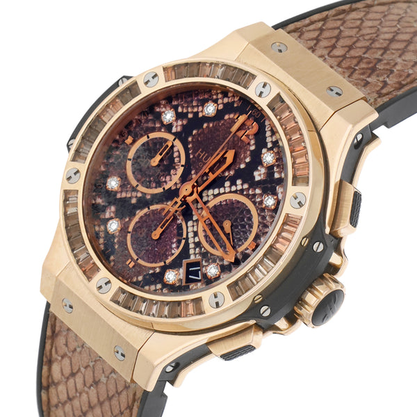 Relog Hublot para caballero modelo Big Bang Boa caja y broche en oro rosa 18 kilates.