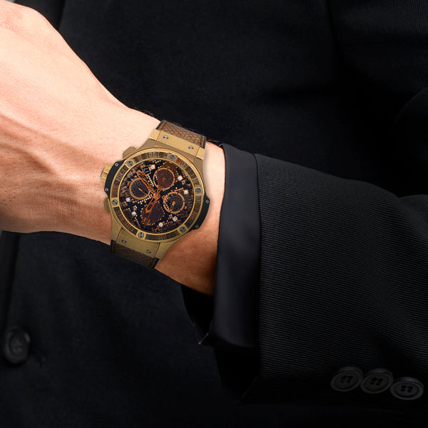 Relog Hublot para caballero modelo Big Bang Boa caja y broche en oro rosa 18 kilates.