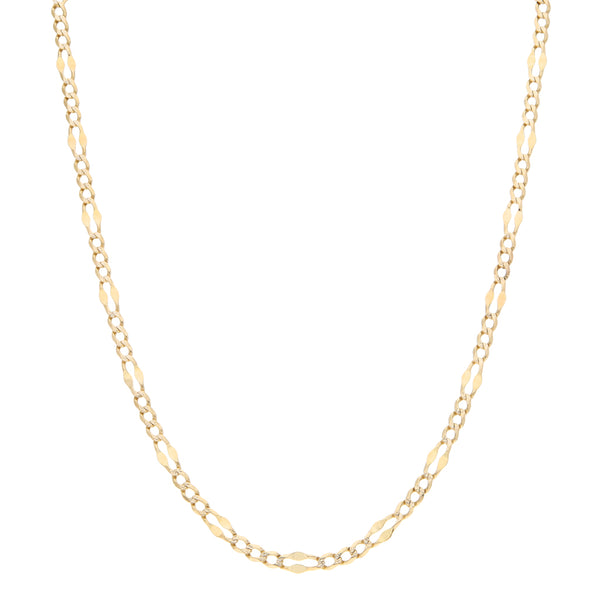 Collar eslabón combinado platinado en oro amarillo 14 kilates.