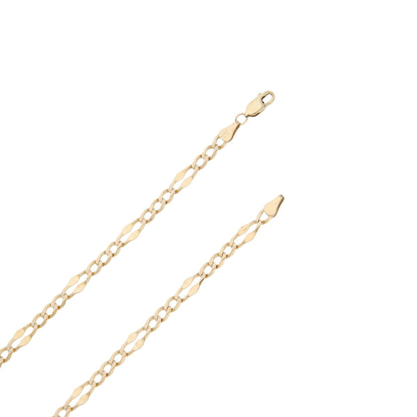 Collar eslabón combinado platinado en oro amarillo 14 kilates.