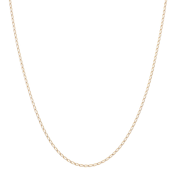 Gargantilla eslabón encontrado platinado en oro amarillo 14 kilates.