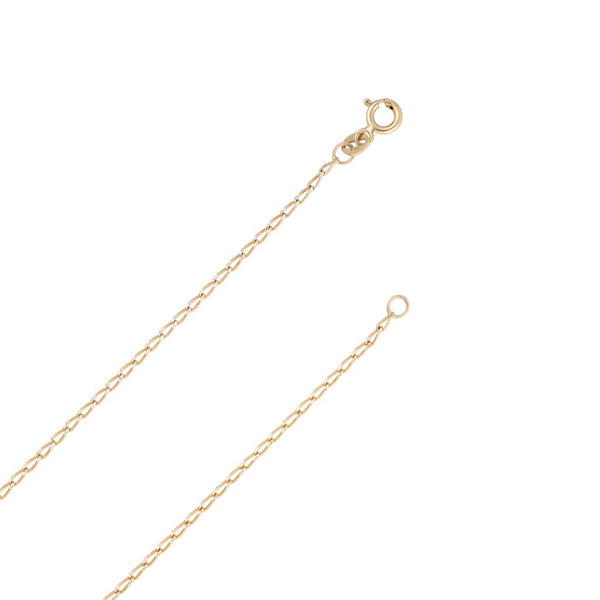 Gargantilla eslabón encontrado platinado en oro amarillo 14 kilates.