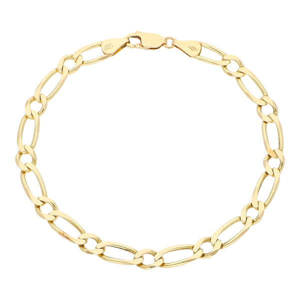 Pulsera eslabón uno por uno en oro amarillo 14 kilates.
