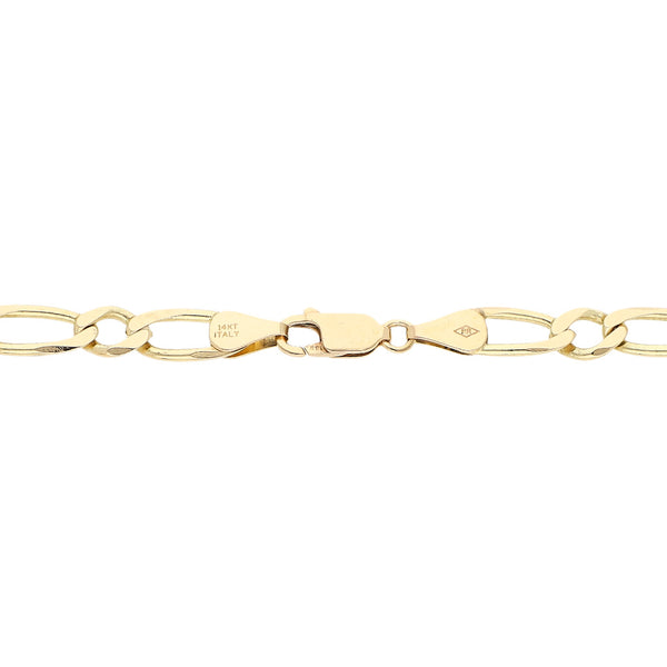 Pulsera eslabón uno por uno en oro amarillo 14 kilates.