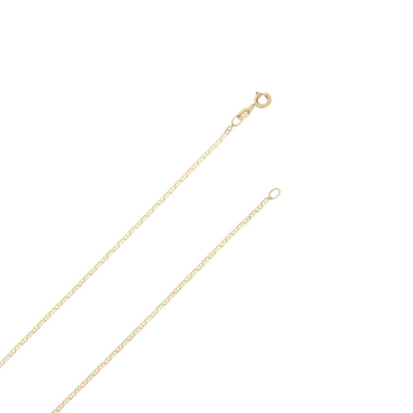 Collar eslabón nudo marino y dije diseño especial con circonias motivo mariposa en oro amarillo 14 kilates.