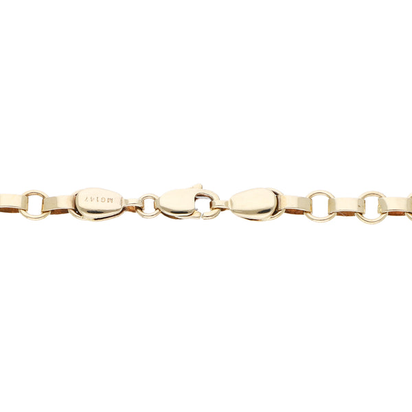 Pulsera eslabón cruzado en oro amarillo 14 kilates.