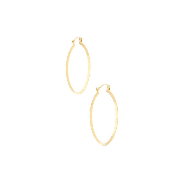 Arracadas lisas en oro amarillo 14 kilates.