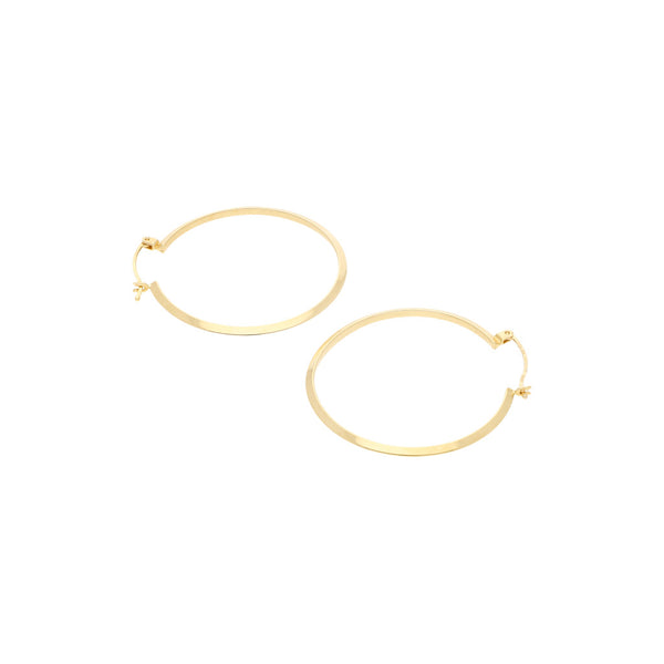 Arracadas lisas en oro amarillo 14 kilates.
