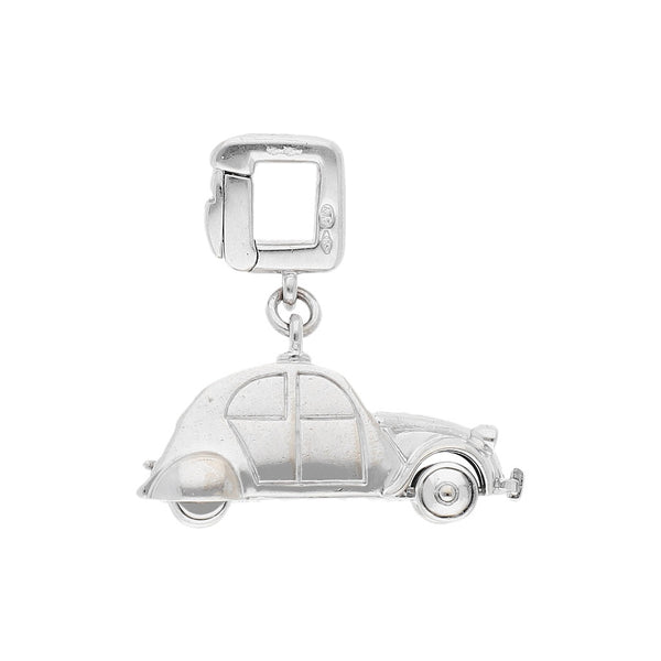 Dije diseño especial con zafiros motivo carro firma Louis Vuitton en oro blanco 18 kilates.