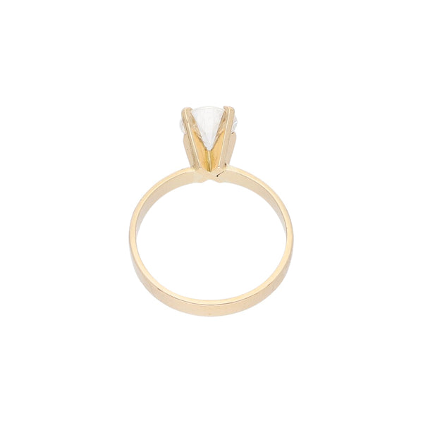 Anillo de compromiso con circonia en oro amarillo 14 kilates.