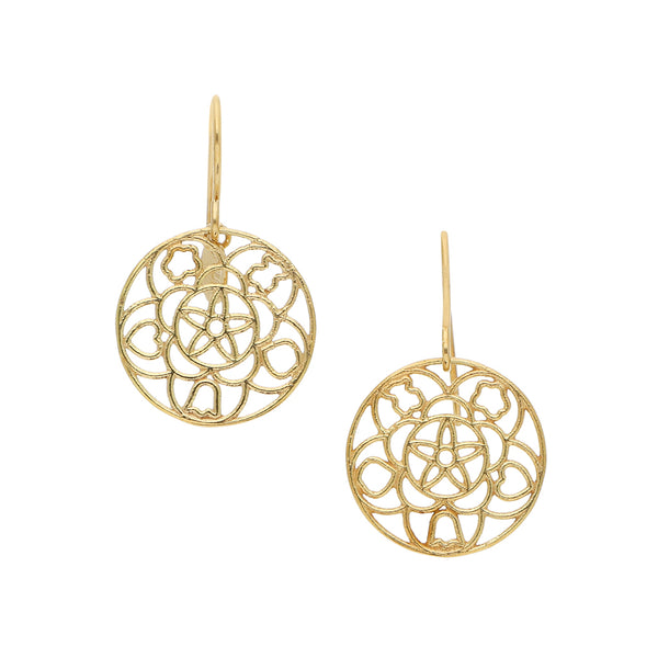 Aretes calados firma Tous en oro amarillo 18 kilates.