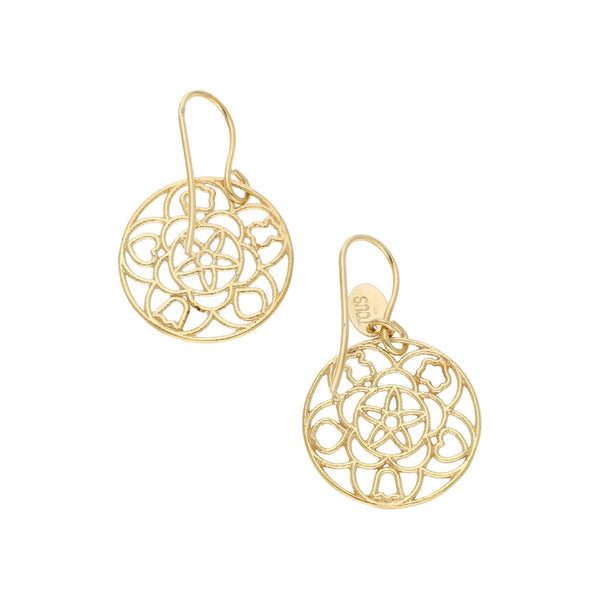 Aretes calados firma Tous en oro amarillo 18 kilates.
