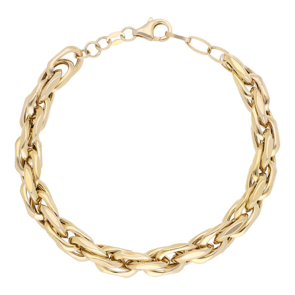 Pulsera eslabón encontrado en oro amarillo 14 kilates.