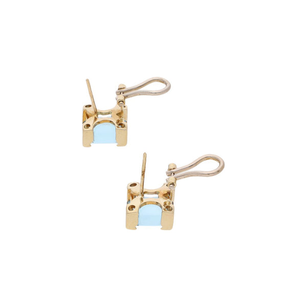 Juego de anillo y aretes diseño especial con sintéticos en oro amarillo 14 kilates.