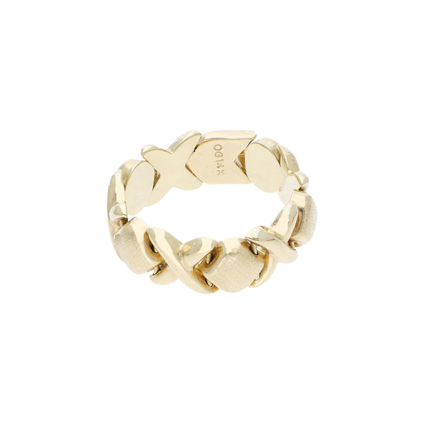 Argolla articulada en oro amarillo 14 kilates.
