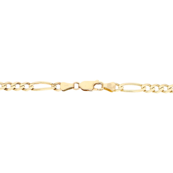 Pulsera de tres eslabones por uno en oro amarillo 14 kilates.