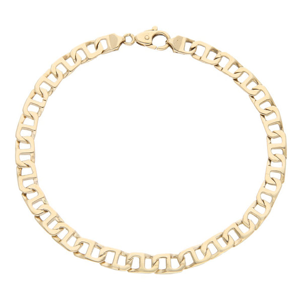 Pulsera eslabón nudo marino en oro amarillo 14 kilates.