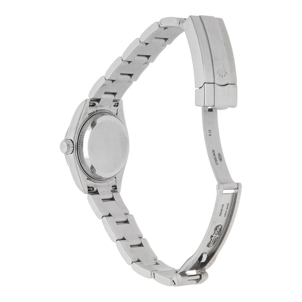 Reloj Rolex para dama modelo DateJust bisel en oro blanco 14 kilates.