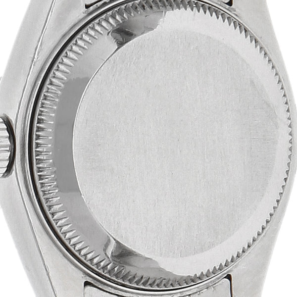 Reloj Rolex para dama modelo DateJust bisel en oro blanco 14 kilates.