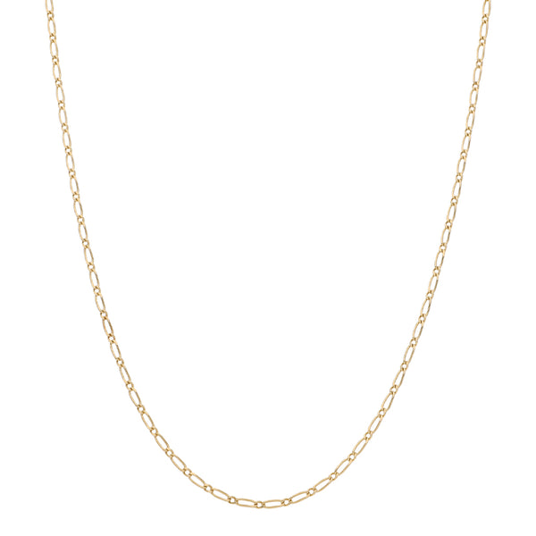 Collar eslabón combinado en oro amarillo 14 kilates.