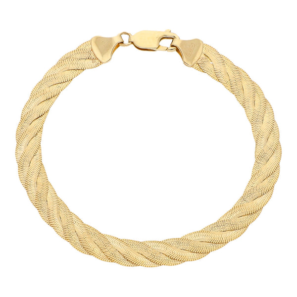 Pulsera eslabón planchado en oro amarillo 14 kilates.