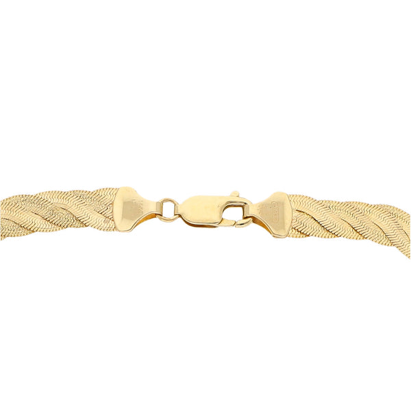 Pulsera eslabón planchado en oro amarillo 14 kilates.
