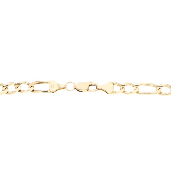 Pulsera de tres eslabones por uno en oro amarillo 14 kilates.