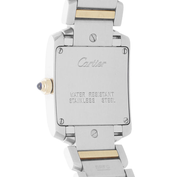 Reloj Cartier para dama modelo Tank Française vistas en oro amarillo 18 kilates.