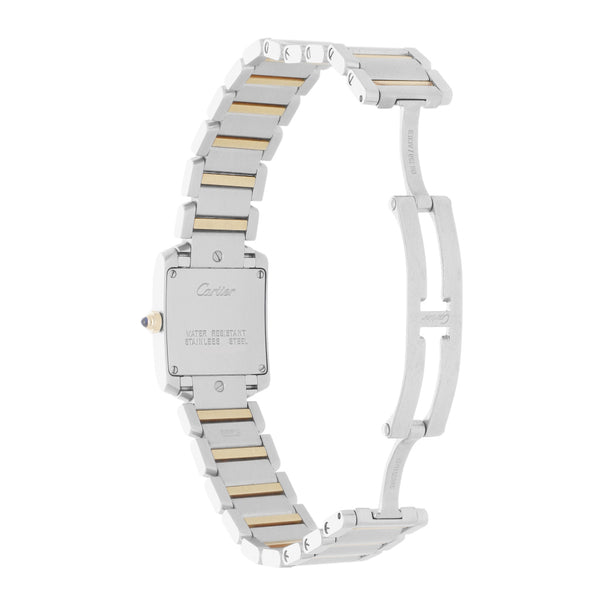 Reloj Cartier para dama modelo Tank Française vistas en oro amarillo 18 kilates.