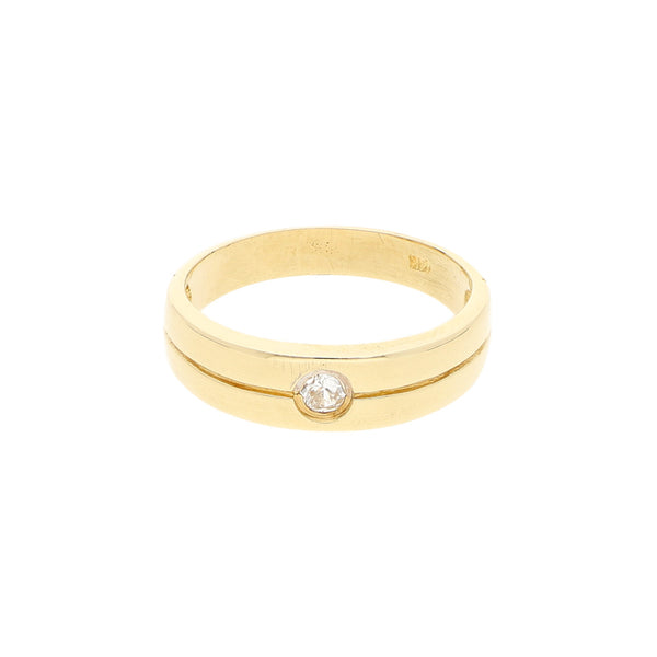Anillo diseño especial con sintético en oro amarillo 14 kilates.