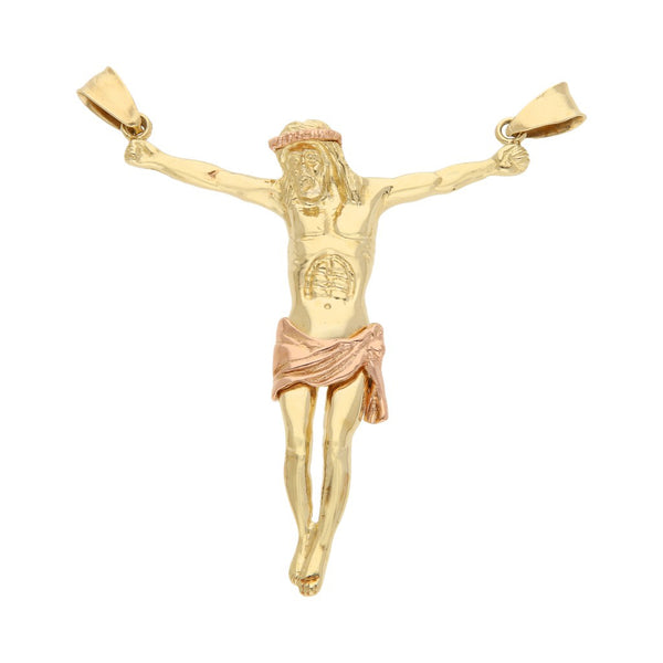 Cristo diseño especial en oro dos tonos 14 kilates.