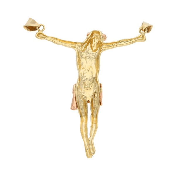 Cristo diseño especial en oro dos tonos 14 kilates.