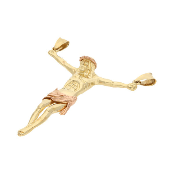 Cristo diseño especial en oro dos tonos 14 kilates.