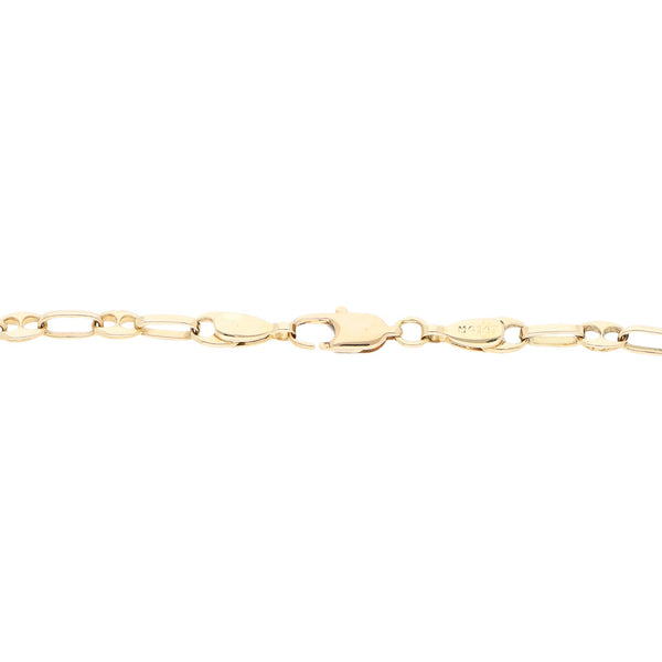 Pulsera eslabón combinado en oro amarillo 14 kilates.