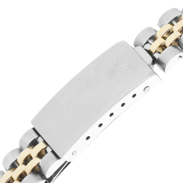 Reloj Rolex para dama modelo Oyster Perpetual Date vistas en oro amarillo 14 kilates.