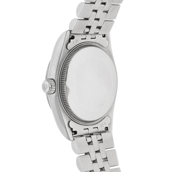 Reloj Rolex para dama modelo Oyster Perpetual DateJust bisel en oro blanco 18 kilates.