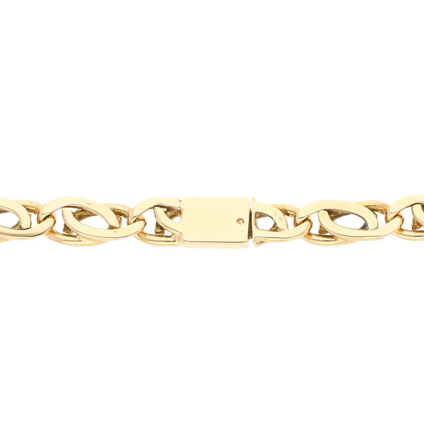 Pulsera eslabón nudo egipcio en oro amarillo 14 kilates.