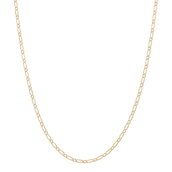 Collar eslabón combinado en oro amarillo 14 kilates.