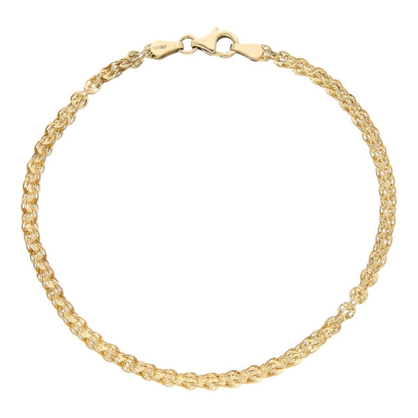 Pulsera eslabón calado en oro amarillo 14 kilates.