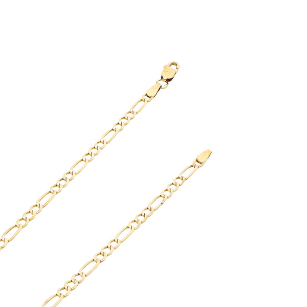 Gargantilla de tres eslabones por uno platinados en oro amarillo 14 kilates.