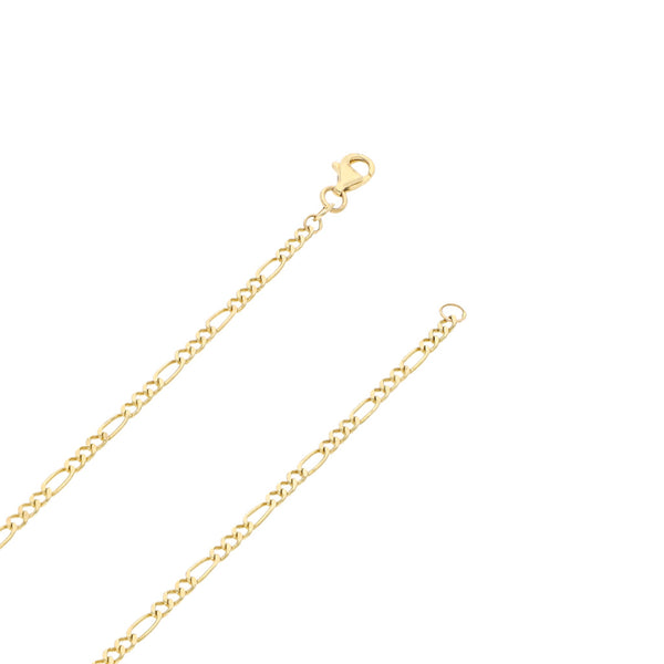 Collar de tres eslabones por uno y medalla labrada motivo bautizo en oro amarillo 14 kilates.